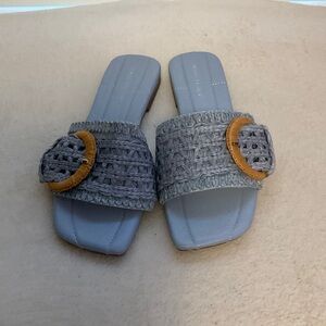 Marc Fisher Woven Gray and Tan Sandals